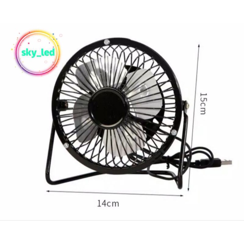 Kipas Angin USB Bahan Besi Mini Fan A18/ Warna Ramdom