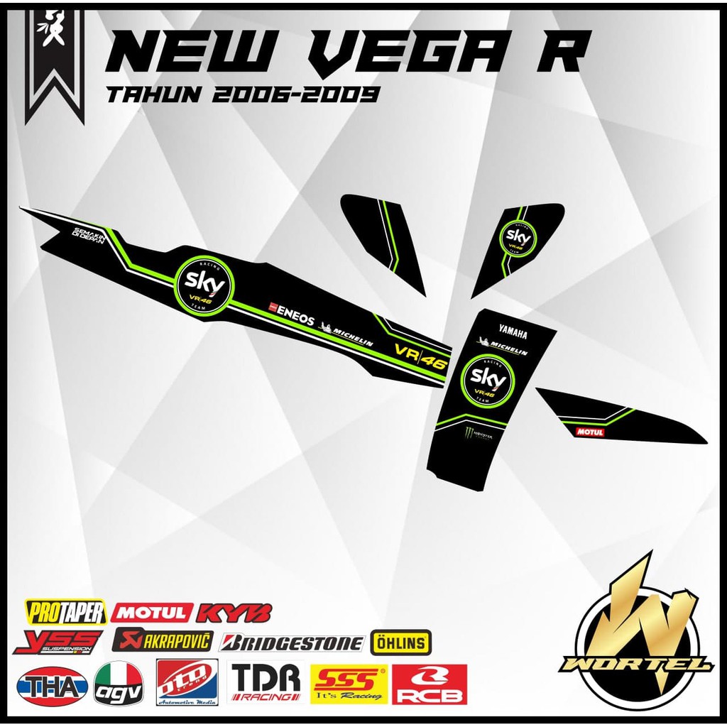 Striping Vega R New-Stiker Lis Decal Motor New Vega R Sky