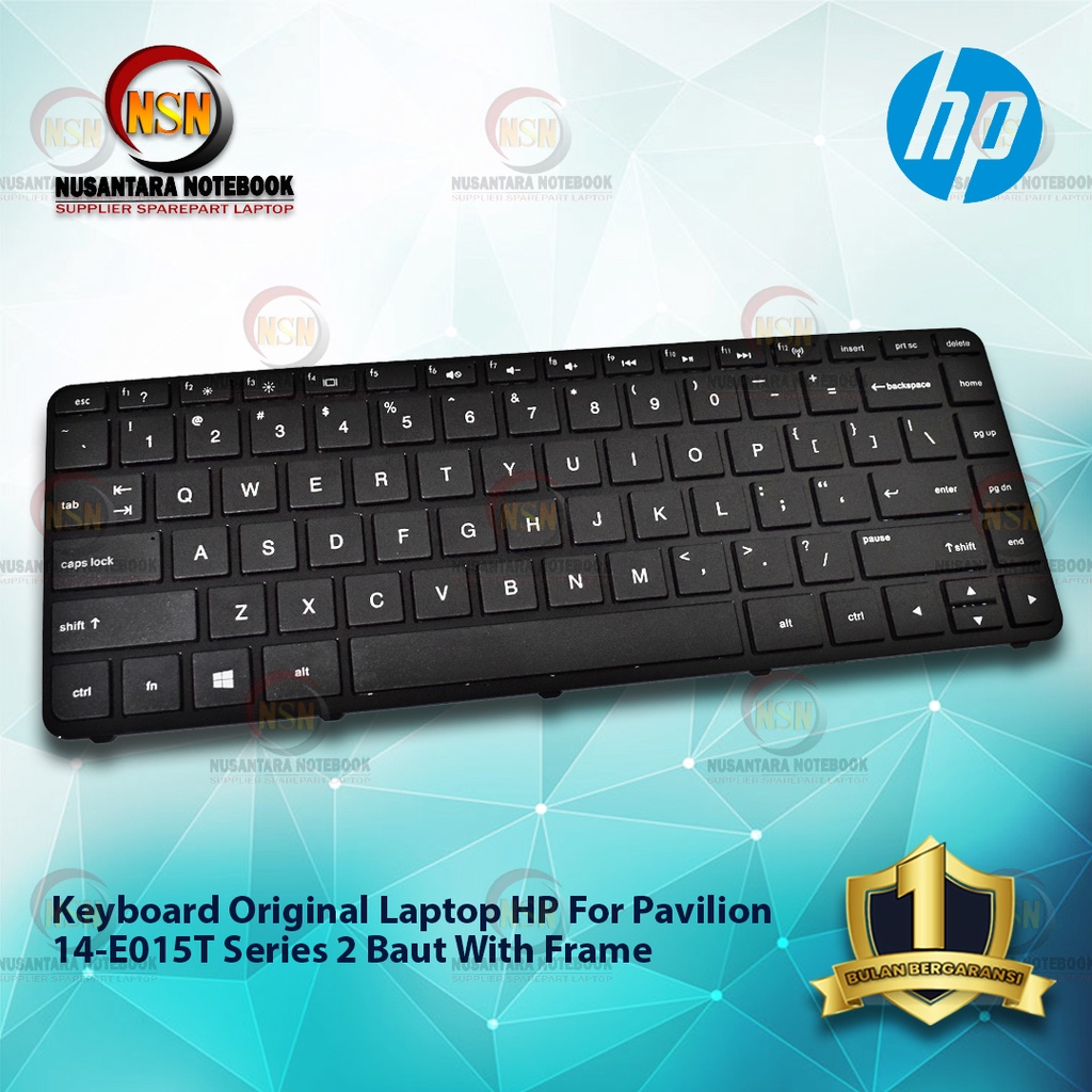 Keyboard Laptop HP 14-d010au Pavilion 14 2 Baut - Hitam (With Frame)