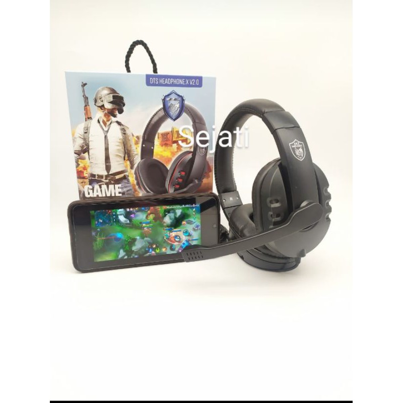 Headphone Handsfree Bando Gaming Bluetooth with Mic