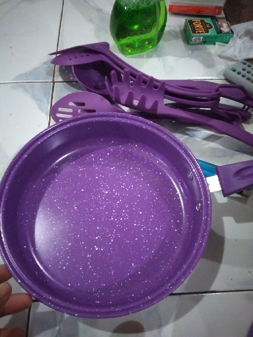 Teflon Panci Set Warna Cookware Set Frypan Saucepan Milkpot Free Spatula 6pcs Ibu-ibu Wajib Punya!!