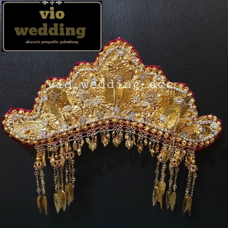 Mahkota pengatin palembang paksangko kualitas1 rumbai rapat