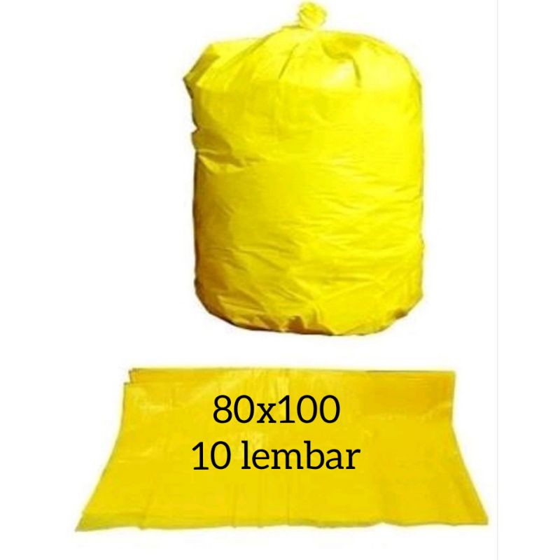 PLASTIK SAMPAH KUNING MEDIS dan HITAM 80X100 kantong sampah trash bag