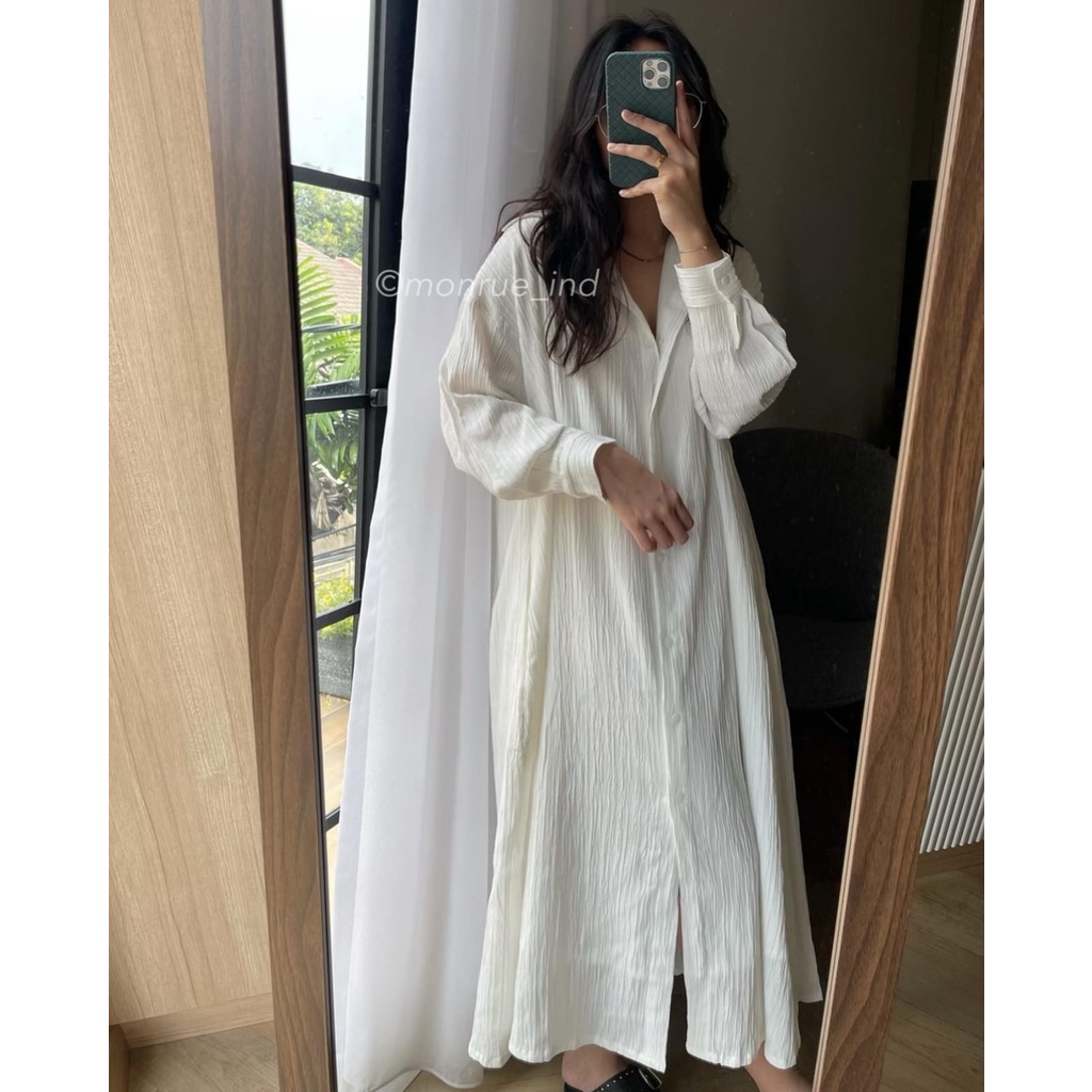 (MGA) GAMIS MIDI HARUKA DAILY MIDI DRESS CRINCLE AIRFLOW