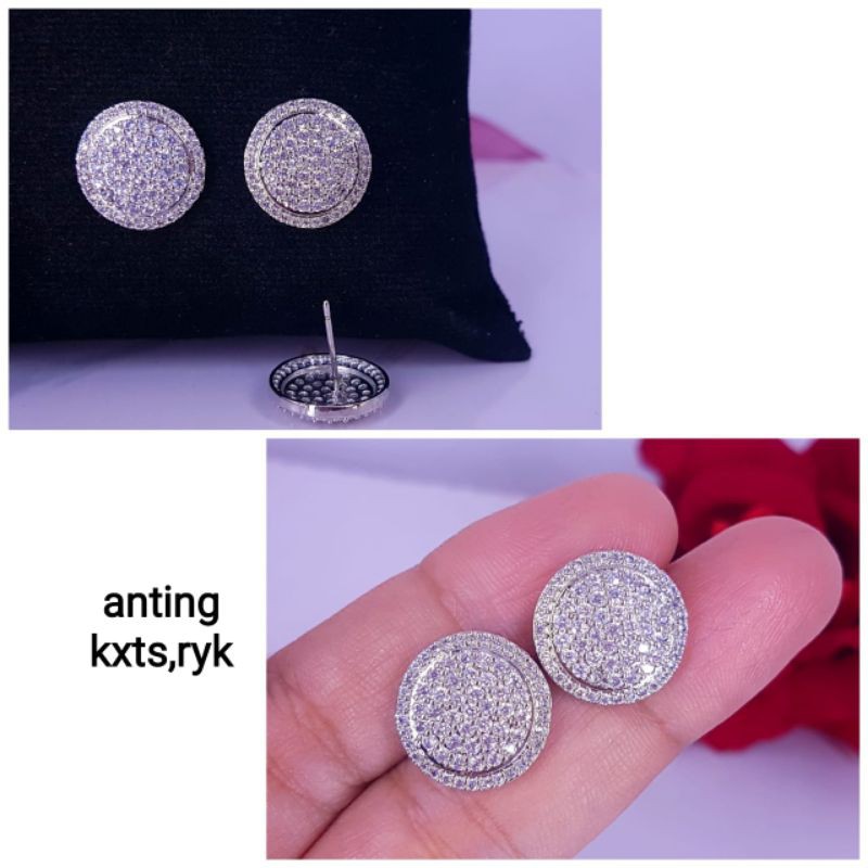 bisa cod:anting replika berlian kualitas premium (vier setara titanium)full mata,awet,tahan lama,bisa dipake sehari hari