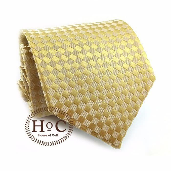 Dasi Neck Tie Slim Polos Wedding Best Man SQUARE GOLDEN CHAMPAGNE - gold champagne