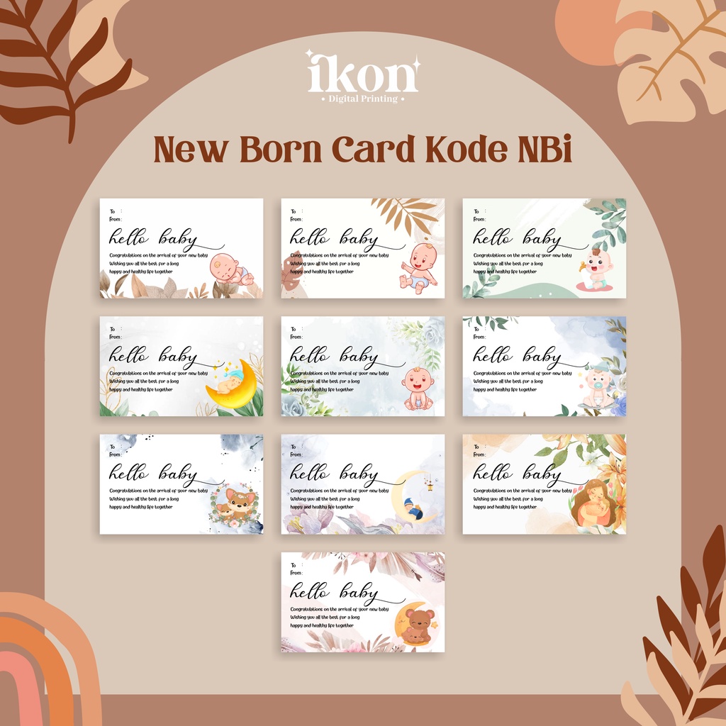 Jual NEW BORN CARD BATCH 1 (UCAPAN SELAMAT LAHIR, BABY NEW BORN, KARTU ...