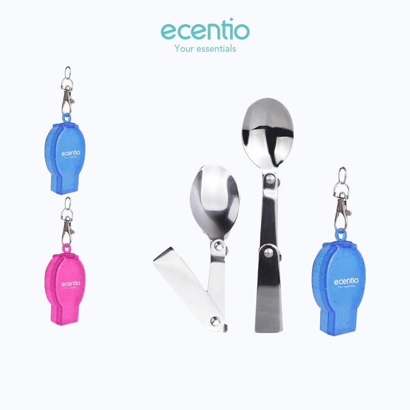 

Ecentio Sendok garpu Lipat Bahan 304 Stainless Steel , Sendok Lipat Portable untuk Travel / kegiatan
