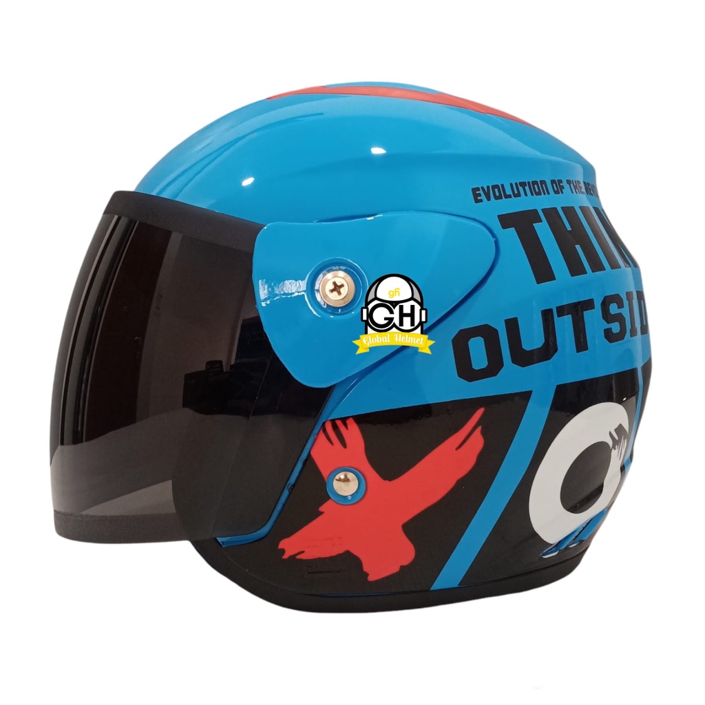 HELM EVOLUTION OUTSIDE RED HALF FACE MODEL GM EVO