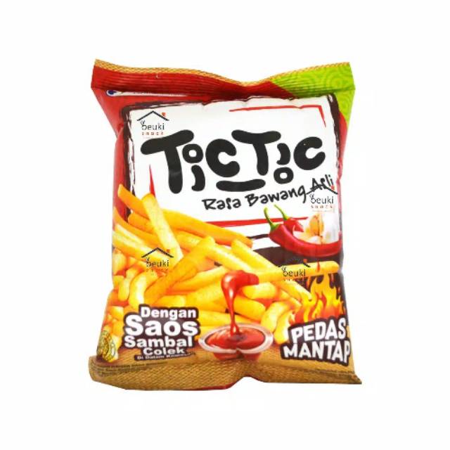 Tic Tic Rasa Bawang Asli Dengan Saos Sambal Colek Pedas Mantap Produk Siantar Top - 20gr