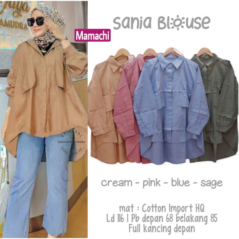 IRHOEM HIJAB ATASAN WANITA JUMBO SANIA BLUS KERJA CEWEK BLOUSE KASUAL WANITA BAJU ATASAN JUMBO BLUS 