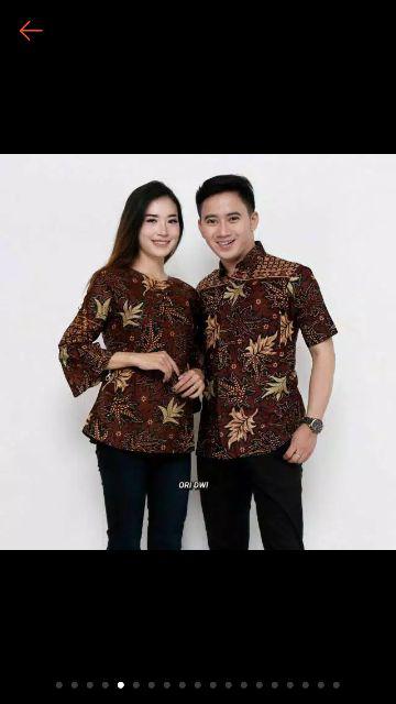 Copel Sepasang  Atasan Batik Wanita Motif Sogan Seragam Batik Baju Batik Wanita