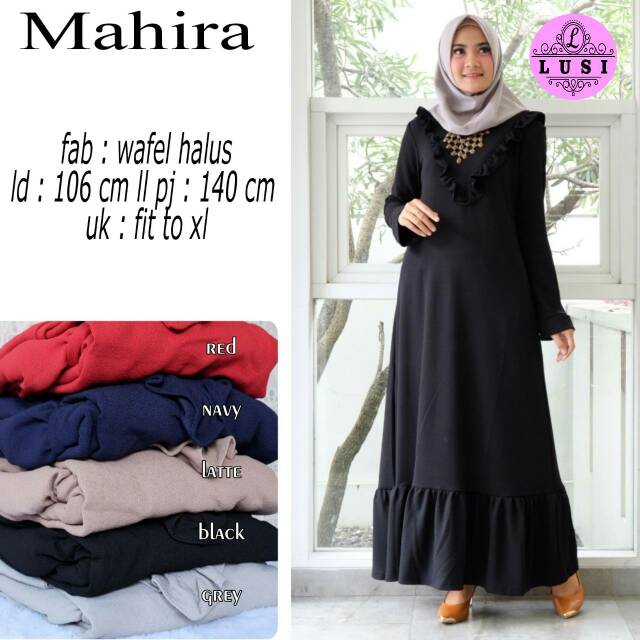 Dress mahira ld 110 panjang 140 wafel prada