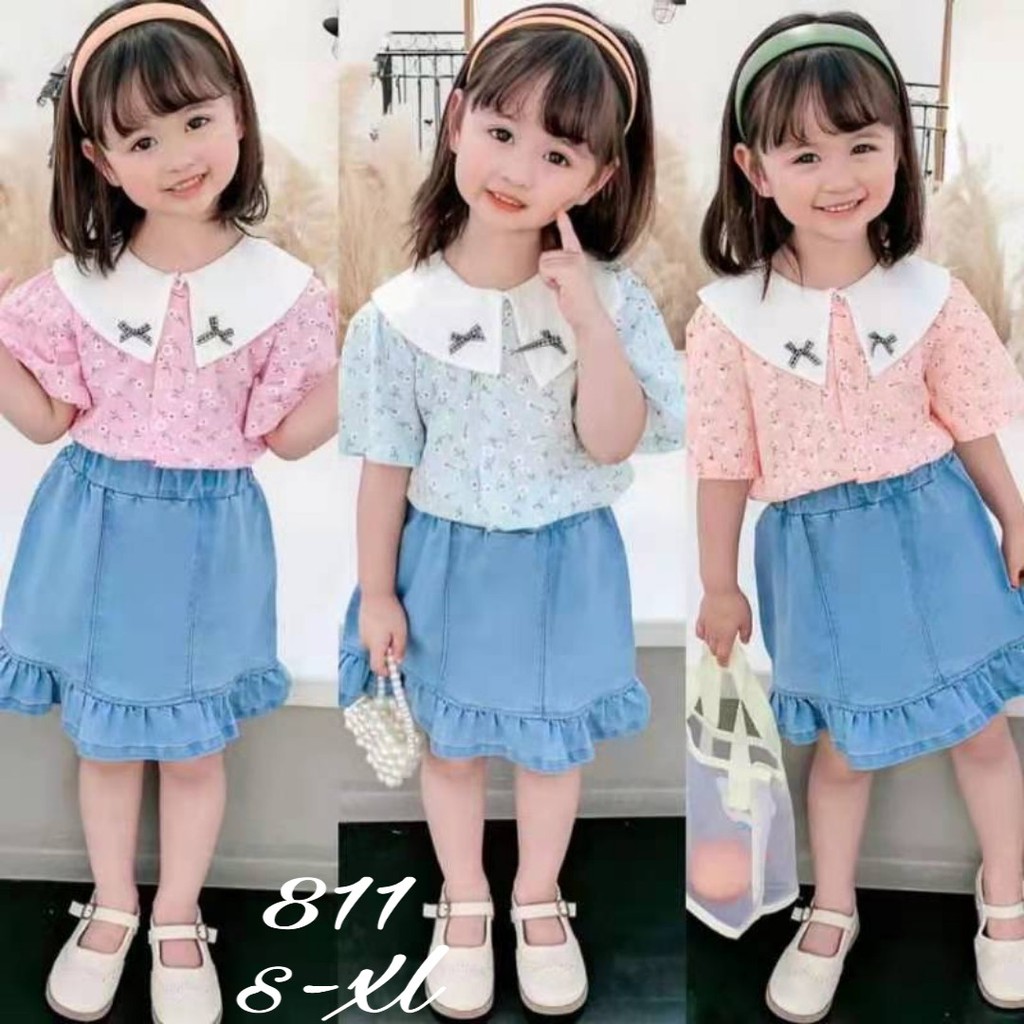 Baju dan Rok Anak Perempuan Import / Baju Setelan Rok Anak Cewek / Baju Import Anak Perempuan - R138