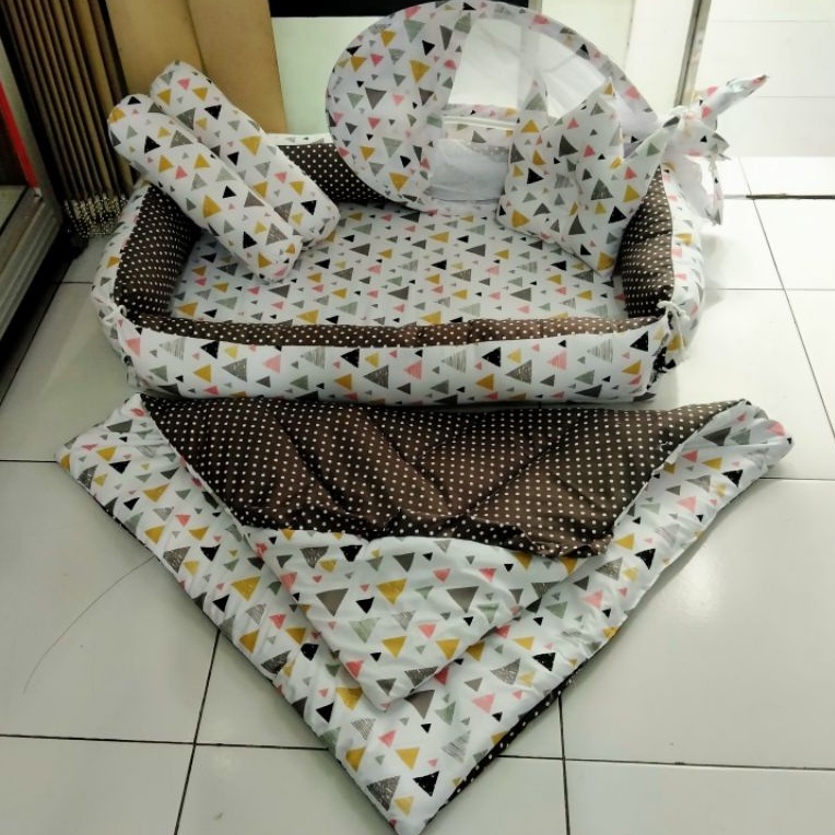 Kasur Kelambu Bayi Baru Set Bantal Guling PREMIUM / Kasur Lipat Kelambu Bayi / Kasur Kelambu