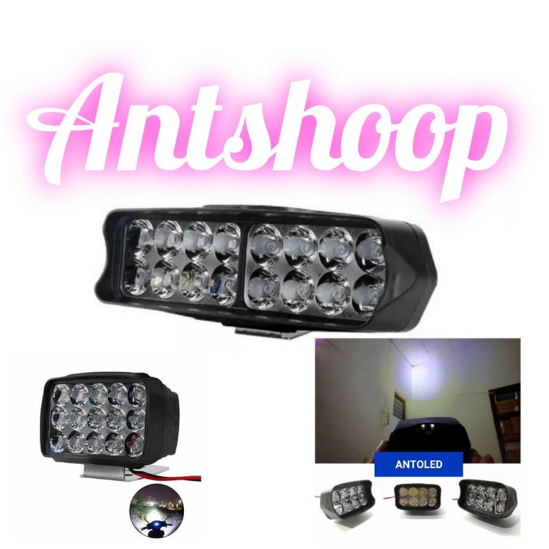 Lampu tembak sorot led cwl cree 15 mata 1000LM motor mobil UTV ATV skuter ANTSHOOP