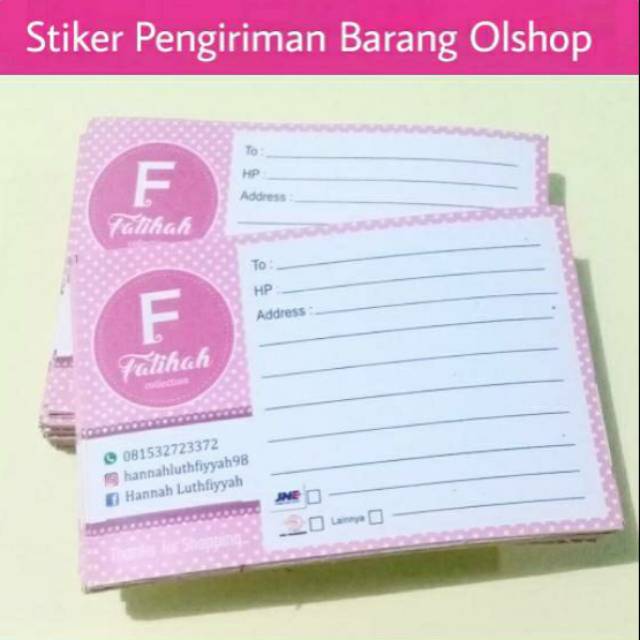 Paling Keren Contoh Stiker Pengiriman Barang Olshop  