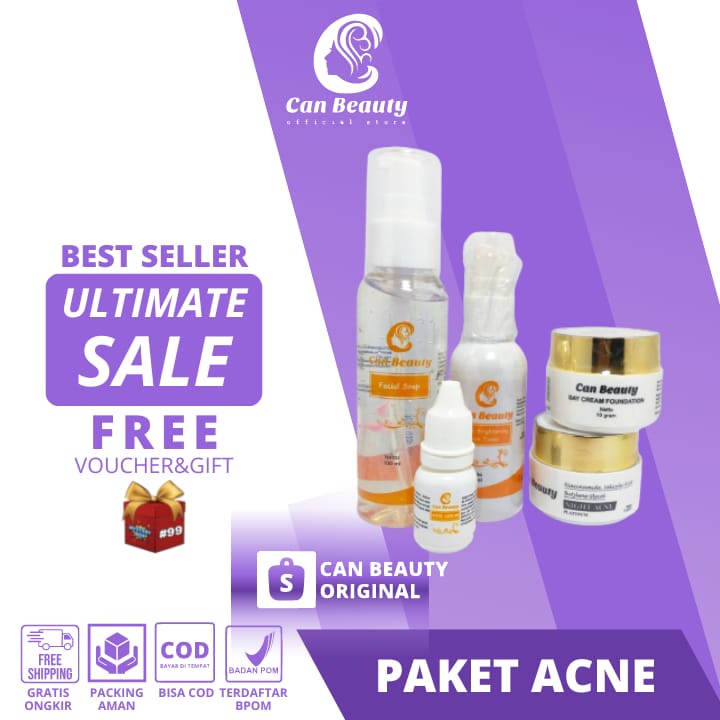 CAN BEAUTY PAKET ACNE / Can beauty skincare bpom / Paket acnes jerawat lengkap ori/ Paket acne CAN B