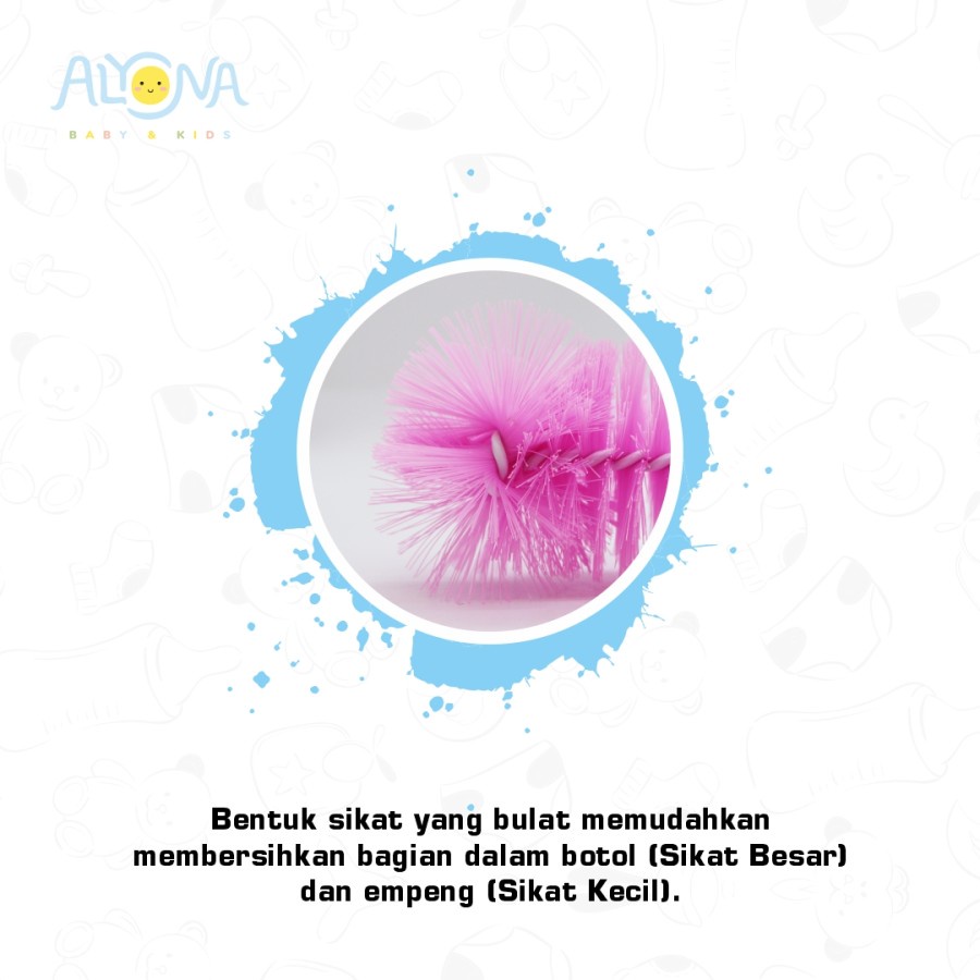 KtmStore sikat pembersih cuci botol 2 IN 1 Bottle Nipple Brush Alyona AL-004