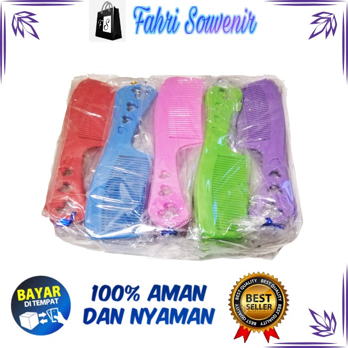100 PCS Souvenir Murah Pernikahan Nikah Sisir MINI (Kecil) Lobang 3 Kemasan Plastik TERMURAH