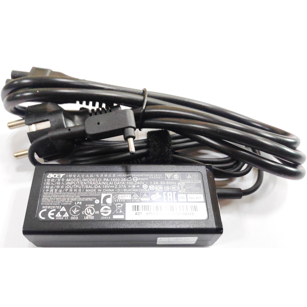 Adaptor Charger Laptop Acer Original 19V 2.37A 3.0*1.1mm 45W Swift 3 SF314 Spin 1 3 5 Aspire 3 A311 A314 A315 Aspire 5 A514-51 A514-52 A514-53 R5-471T V3-331 V3-371 PA-1450-26 PA-1650-86 A13-045N2A