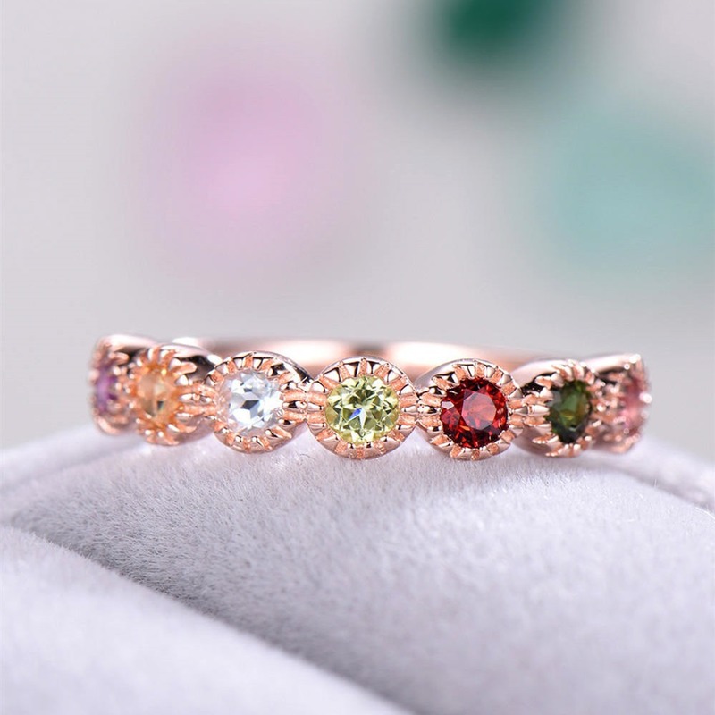 Cincin Moissanite Warna Rose Gold Untuk Wanita