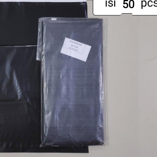 

Polymailer uk 35x45 (50pcs) Plastik Packing Lem Hitam, Plastik Paket