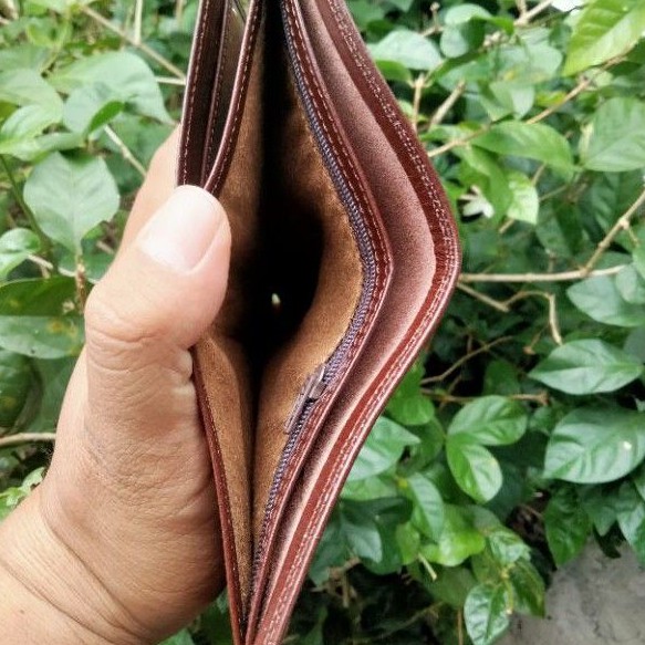 Dompet Kulit Pria berdiri 16 slot tempat kartu (dms)