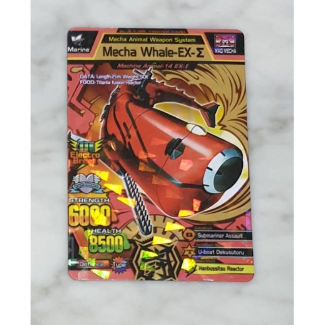 Mainan kartu animal kaiser mecha whale EX-E