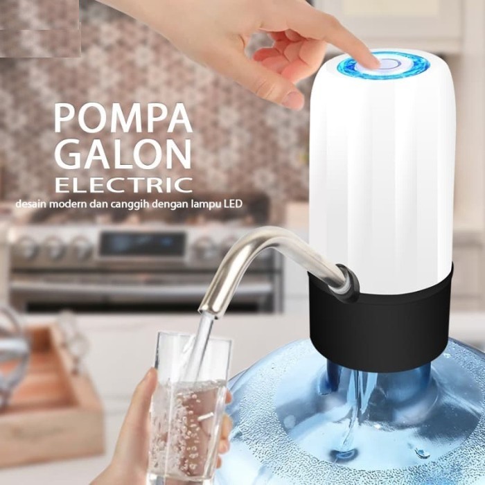 BABEE POMPA GALON DISPENSER AIR ELEKTRIC DENGAN LAMPU LED PORTABLE USB / POMPA AIR GALON ELEKTRIK