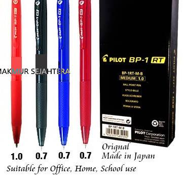 

♝ Pulpen / Ballpoint Pilot BP-1 RT (12pcs) - Hitam, Fine ➢