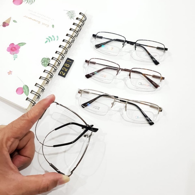 TITANIUM LENTUR | frame kacamata kotak | half frame | paket kacamata minus/plus/cyl/antiradiasi