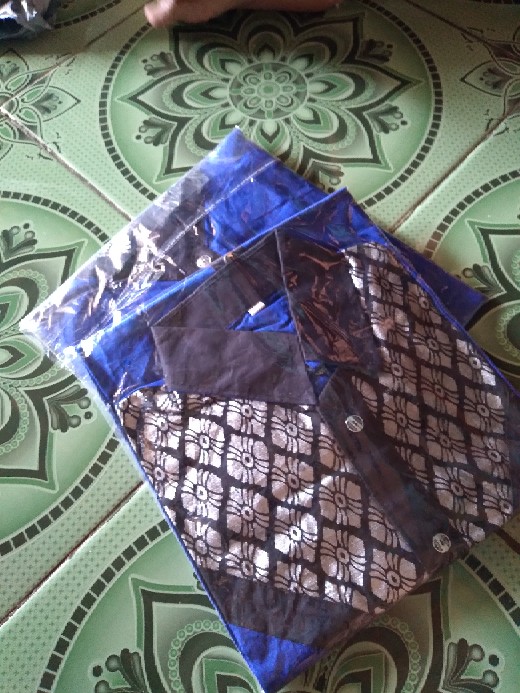 Murah Batik Kemeja Hem Pria Motif Prada Kombinasi Merah Baju M L Xl