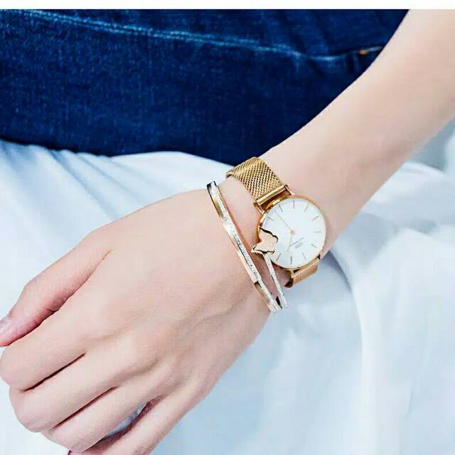 GG Gelang Bangle Aksen Kupu-kupu Titanium #GB-