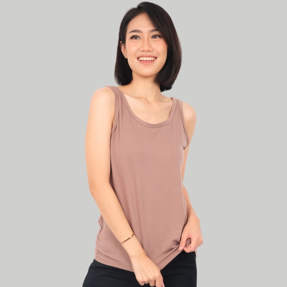 Monellina APRILA Tank Top Wanita Oversize Polos Singlet-1