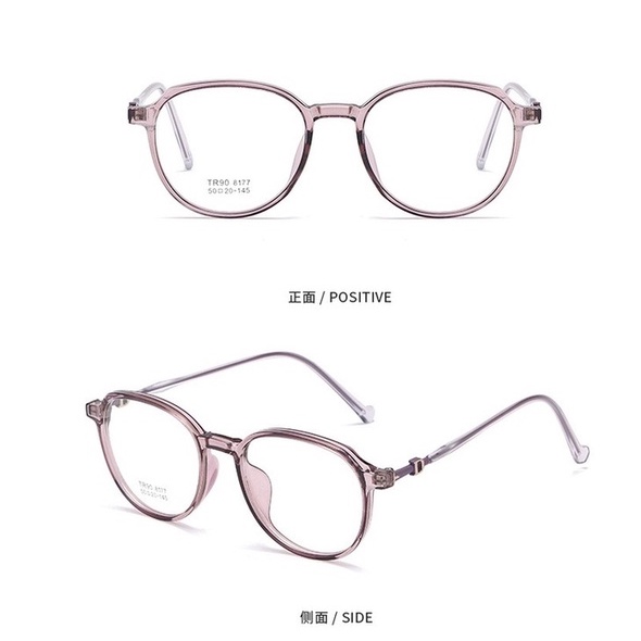 Kacamata Myopia Bentuk Oval Bahan PC Transparan Gaya Retro 0-0.5-1.0 To - 6.0 TR90 Untuk Pria Dan Wanita