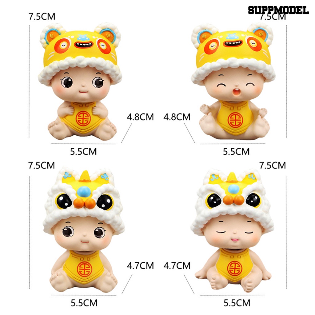 Ornamen model Kepala Bobble Bahan Resin Anti Pudar Untuk Interior Mobil