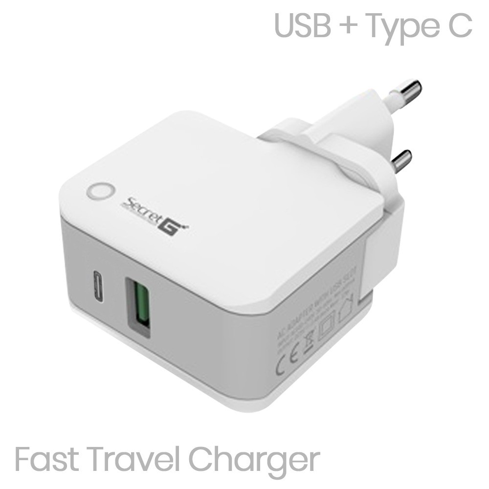 Charger Wall Travel Secret-G PD Type C 30Watt A4403C With Micro USB