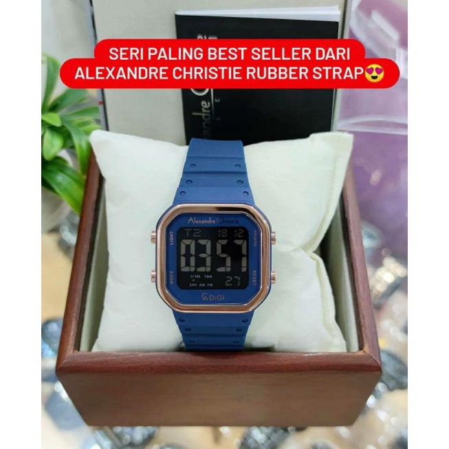 jam tangan alexandre christie digital rubber