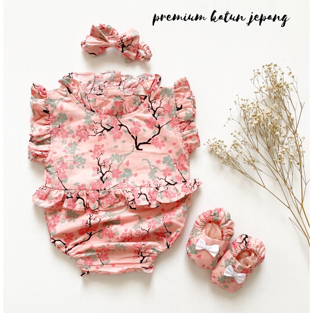ALEXA / MICHA / CLARA / SAKURA / TALITHA / VALENTINA EMMA CHERRY BLOSSOM Bandana Sepatu Setelan Rok Bunga Pergi Lucu Fashion Anak Bayi Perempuan Cewe Lucu Terlaris-Sakura B tosca