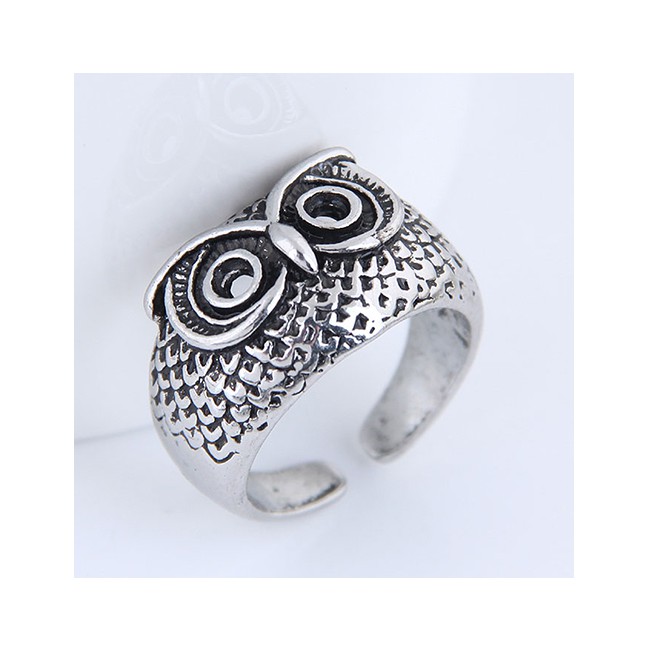 LRC Cincin Fashion Silver Owl Opening Ring A57306