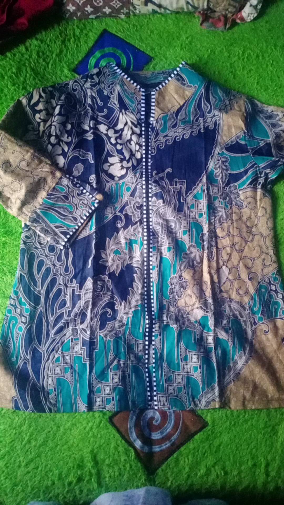 Tey-17 Batik Wanita Asj Sa Hrb026 Kenongo Kemeja Tosca Pendek