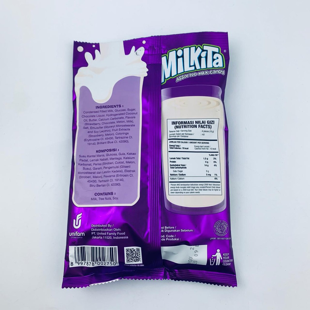 Milkita / Permen susu / tinggi kalsium / 30 pcs