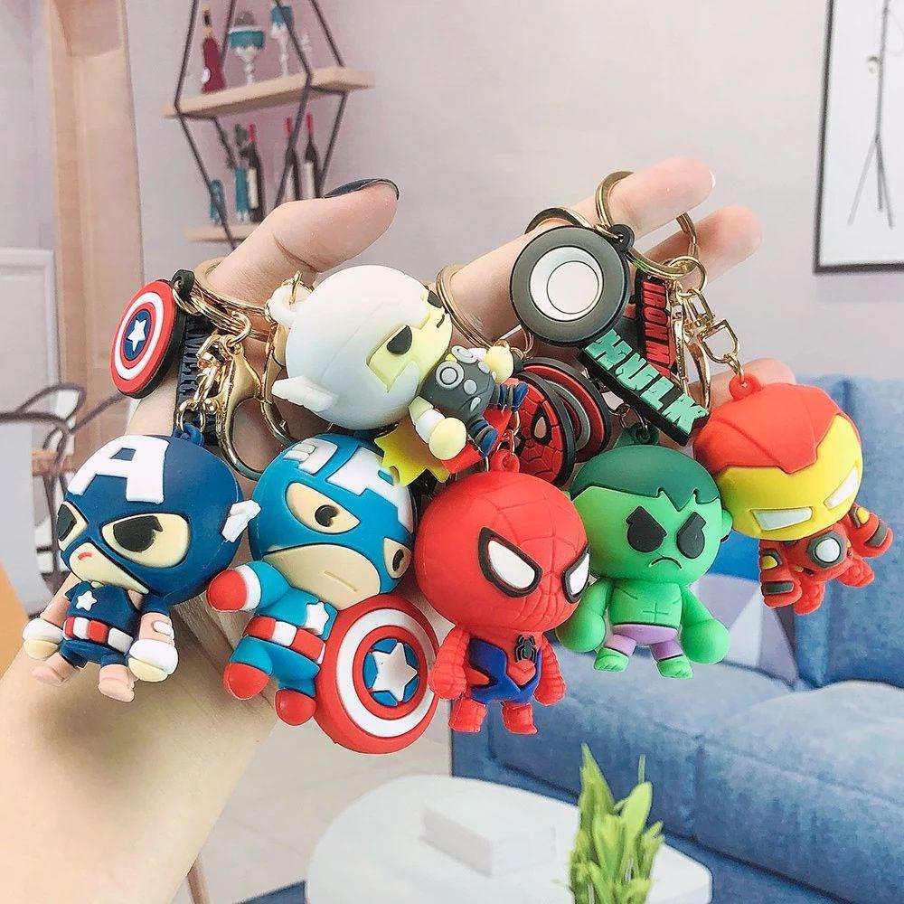 R-flower Lem Tetes Gantungan Kunci Iron Man Spider-Man Karakter Kartun Cartoon Captain