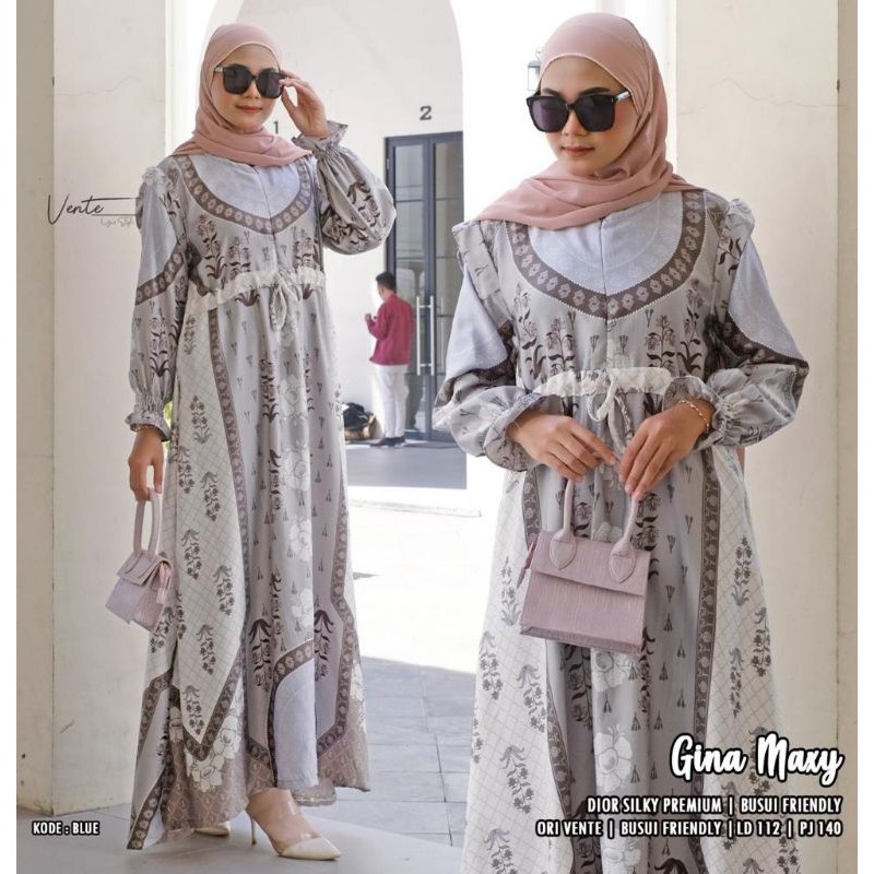 Gamis Jumbo Murah XXL Gamis Terbaru Syari Maxi Dress Jumbo Busui Gina Maxy Vente Tyka Hijab