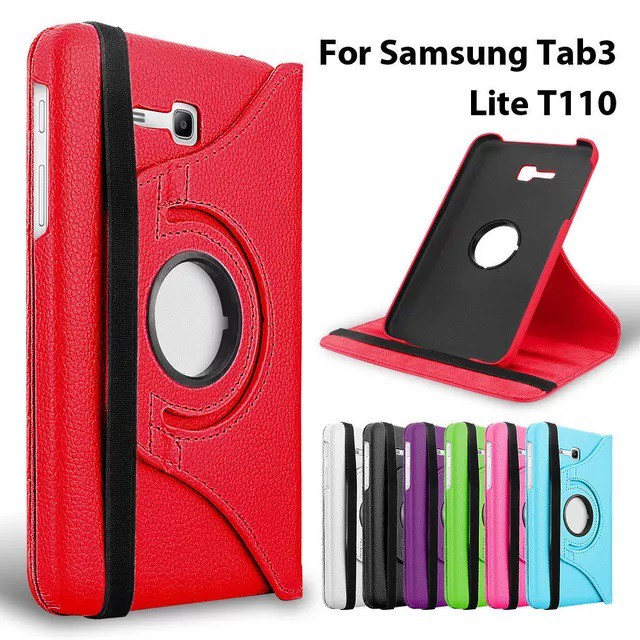 Samsung Tab 3v 7.0 SM-T116 / SM-T111 / SM-T110 Sarung Putar 360" Rotary Flip Cover Flip Case