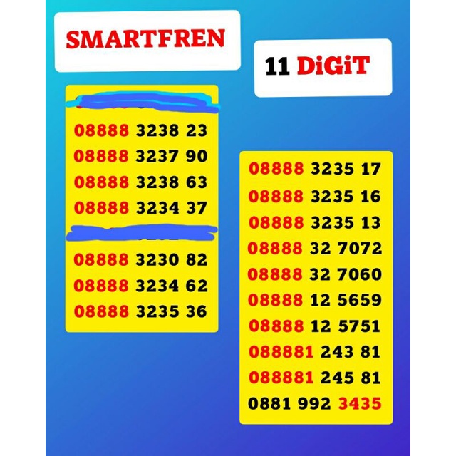 Limited Edition Perdana Smartfren 11 DiGiT Cantik