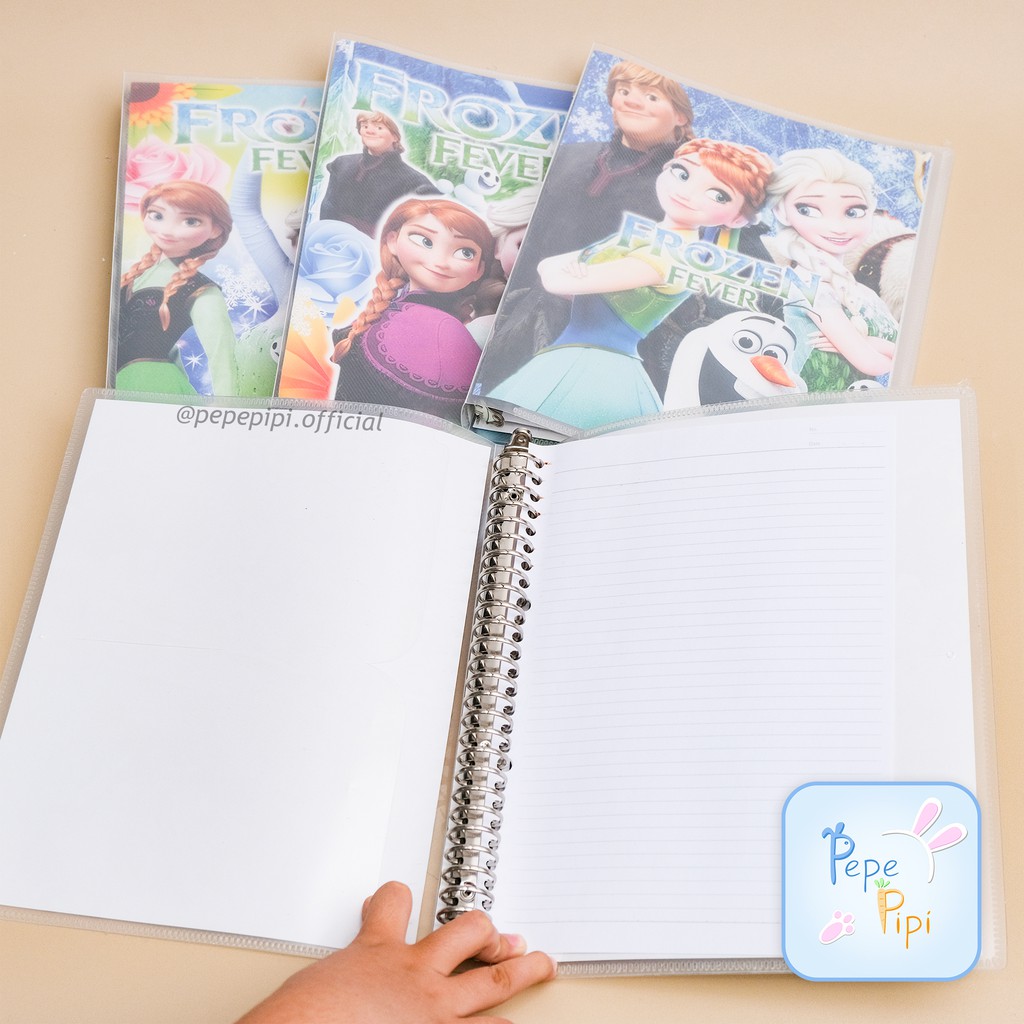 Binder Bergambar Frozen B5 26 Ring Note Loose Leaf Buku Notebook Catatan Sekolah Kuliah