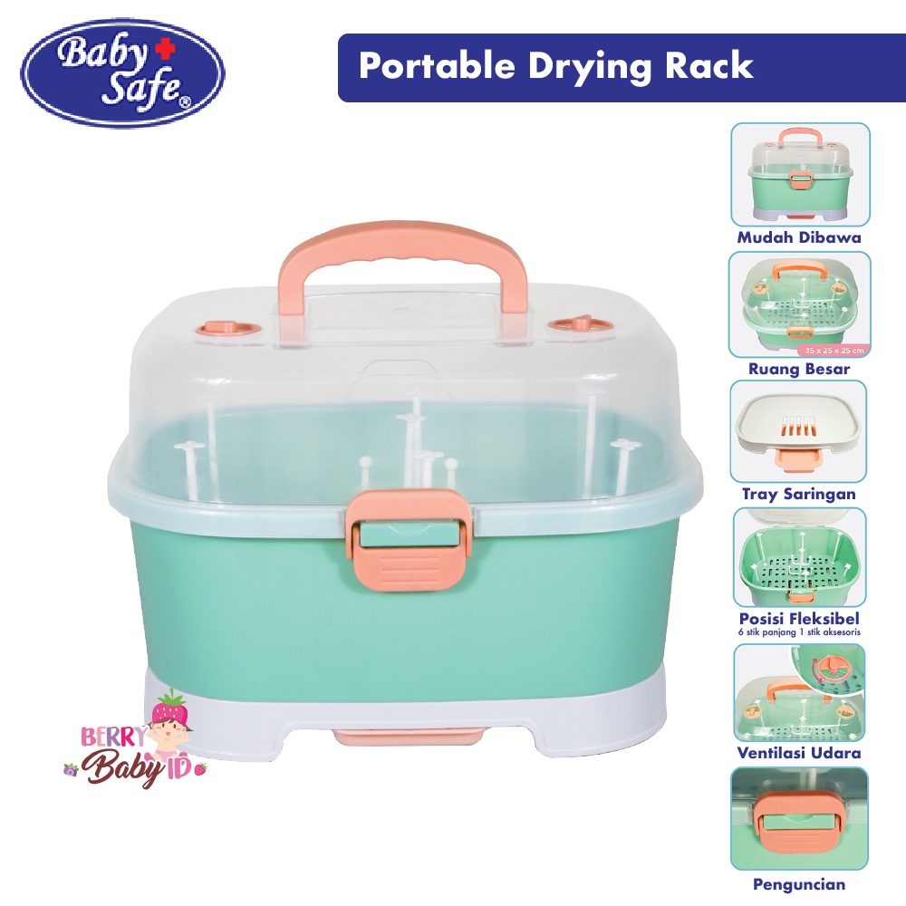 Baby Safe Drying Rack Portable Rak Pengering Botol Susu Bayi DR006 Berry Mart