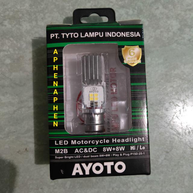 Lampu Led Depan AYOTO 2Sisi M2B cree original AC&DC  8watt H6 Beat Mio Vario dll-AYOTO